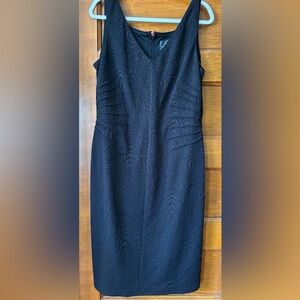 Adrianna Papell Textured Black Midi Dress